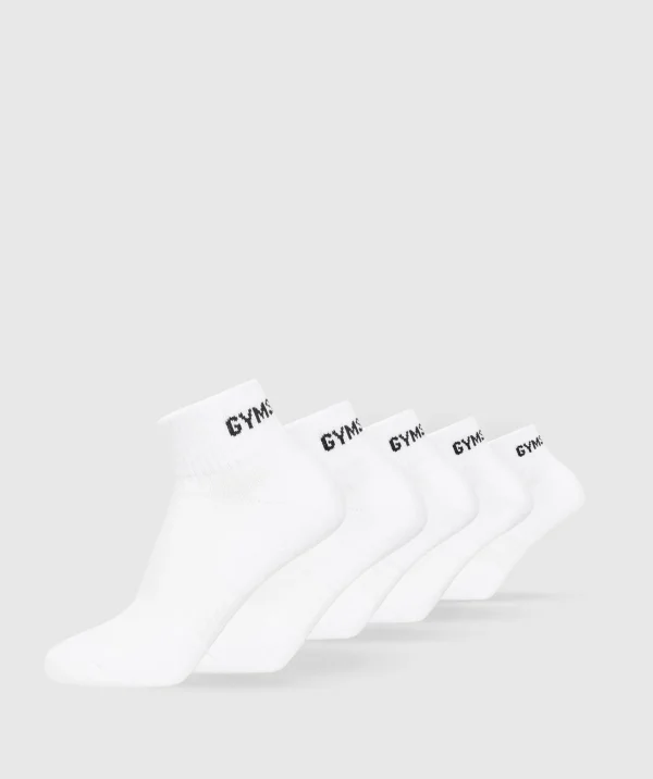 Best Gymshark Quarter Socks 5pk White