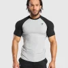 Online Gymshark Raglan T-Shirt LightGreyCoreMarl/Black