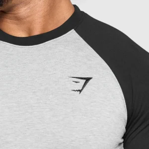 Online Gymshark Raglan T-Shirt LightGreyCoreMarl/Black