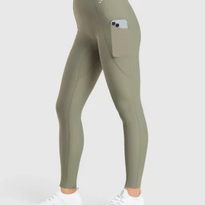 Discount Gymshark Raw Cut Legging BaseGreen