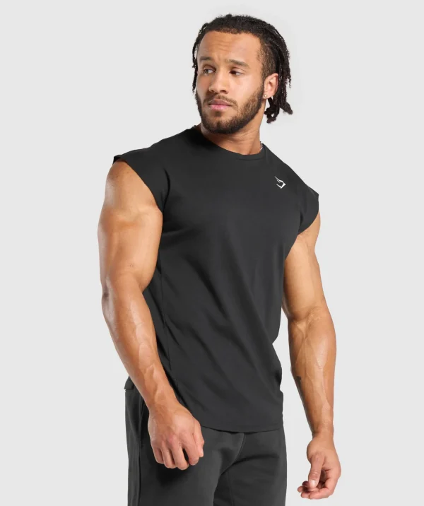 Clearance Gymshark React Cut Off Tank Black