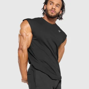 Clearance Gymshark React Cut Off Tank Black