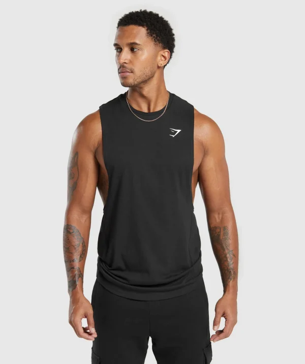 Outlet Gymshark React Drop Arm Tank Black