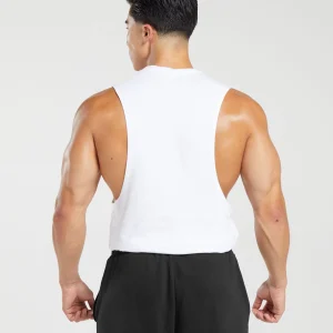 Clearance Gymshark React Drop Arm Tank White