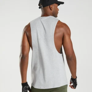 Sale Gymshark React Drop Arm Tank LightGreyCoreMarl