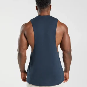 Clearance Gymshark React Drop Arm Tank Navy