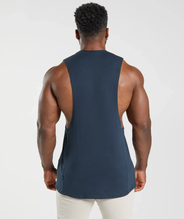 Clearance Gymshark React Drop Arm Tank Navy