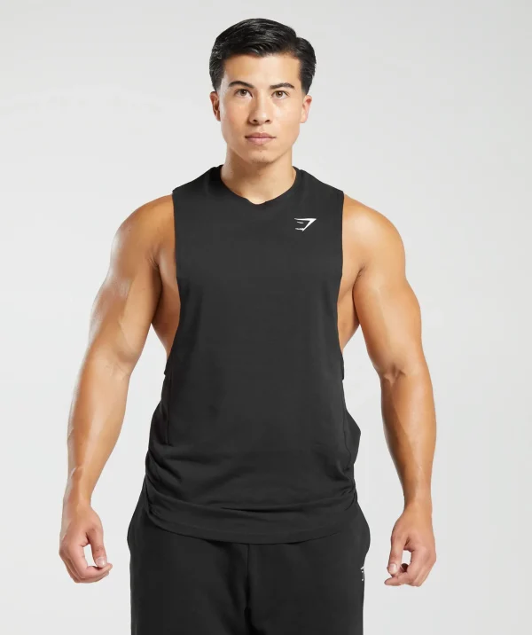 Outlet Gymshark React Drop Arm Tank Black