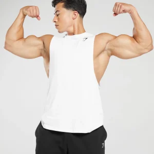 Clearance Gymshark React Drop Arm Tank White