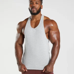 Clearance Gymshark React Stringer LightGreyCoreMarl