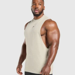 New Gymshark Reaper Drop Arm Tank PebbleGrey