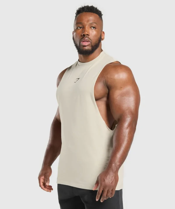 New Gymshark Reaper Drop Arm Tank PebbleGrey