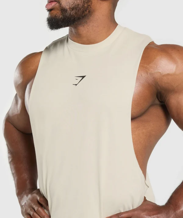 New Gymshark Reaper Drop Arm Tank PebbleGrey