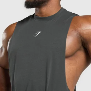 Clearance Gymshark Reaper Drop Arm Tank AsphaltGrey