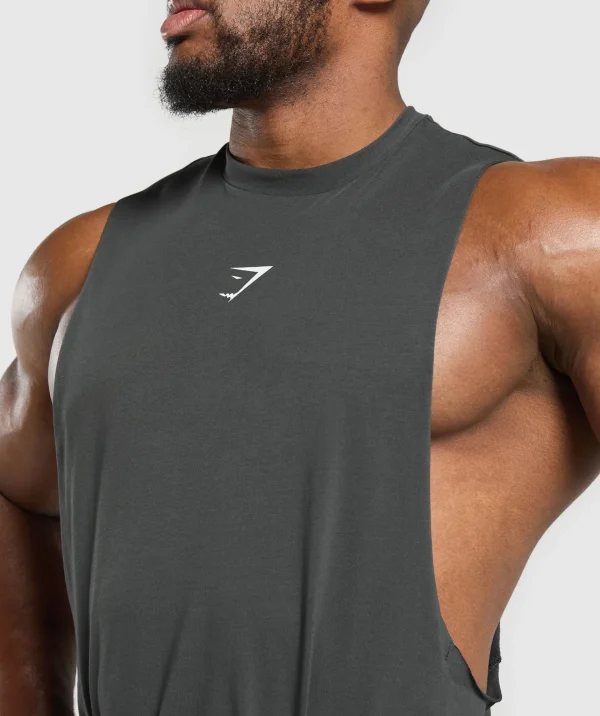 Clearance Gymshark Reaper Drop Arm Tank AsphaltGrey