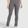 Hot Gymshark Rest Day Boot Cut Cotton Leggings BrushedGrey