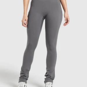 Hot Gymshark Rest Day Boot Cut Cotton Leggings BrushedGrey