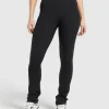 Online Gymshark Rest Day Boot Cut Cotton Leggings Black