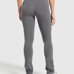 Hot Gymshark Rest Day Boot Cut Cotton Leggings BrushedGrey