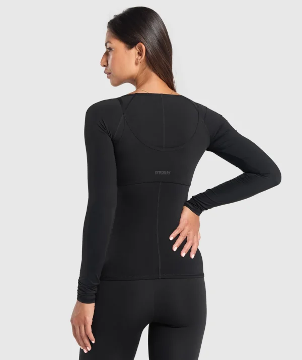 Discount Gymshark Rest Day Buttery Soft Long Sleeve Top Black