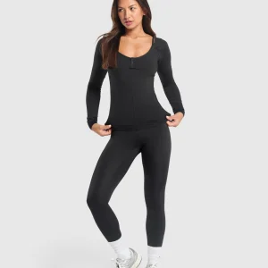 Discount Gymshark Rest Day Buttery Soft Long Sleeve Top Black