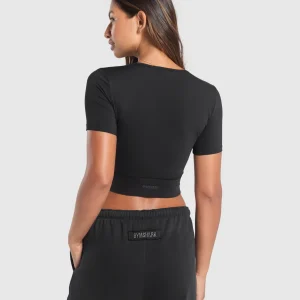 Discount Gymshark Rest Day Buttery Soft Midi Top Black