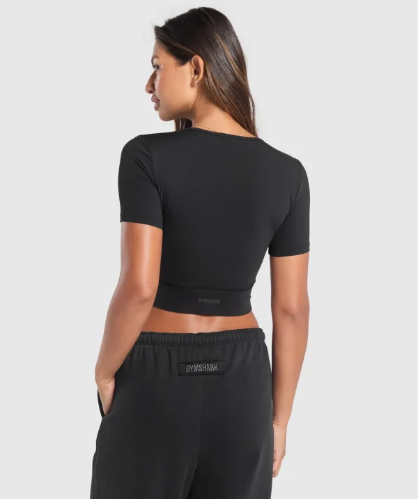 Discount Gymshark Rest Day Buttery Soft Midi Top Black