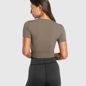 Outlet Gymshark Rest Day Buttery Soft Midi Top CamoBrown