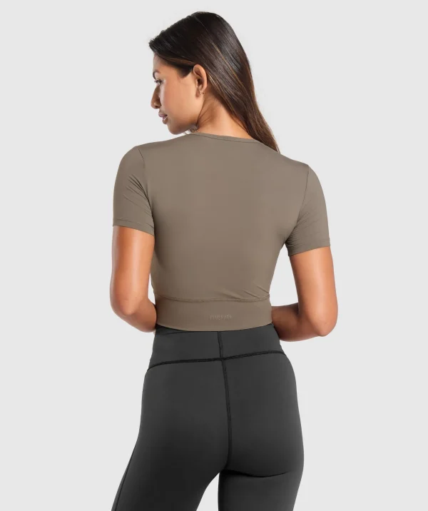 Outlet Gymshark Rest Day Buttery Soft Midi Top CamoBrown