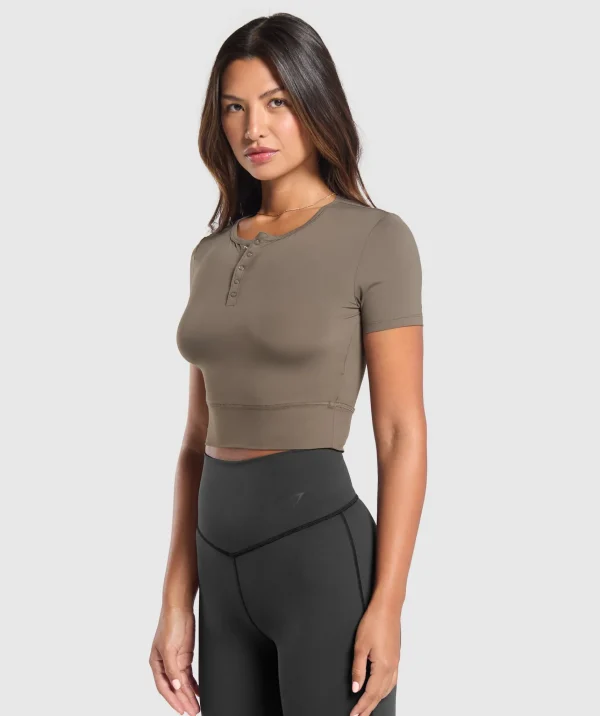 Outlet Gymshark Rest Day Buttery Soft Midi Top CamoBrown