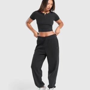 Discount Gymshark Rest Day Buttery Soft Midi Top Black