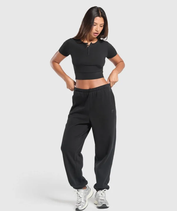 Discount Gymshark Rest Day Buttery Soft Midi Top Black