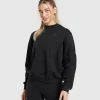 Discount Gymshark Rest Day Cotton Contour Pullover Black