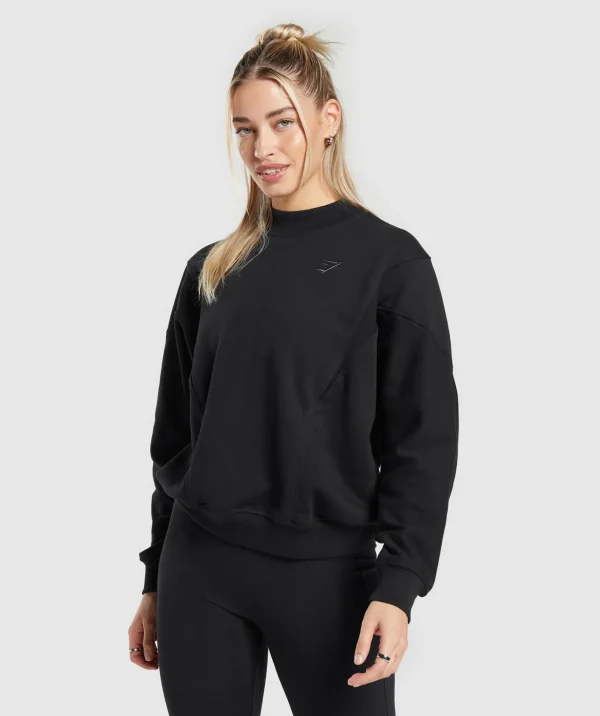 Discount Gymshark Rest Day Cotton Contour Pullover Black