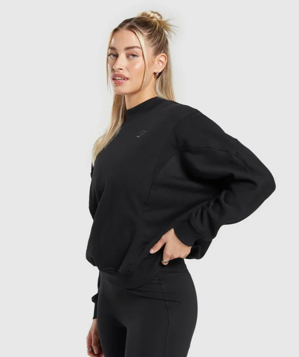 Discount Gymshark Rest Day Cotton Contour Pullover Black