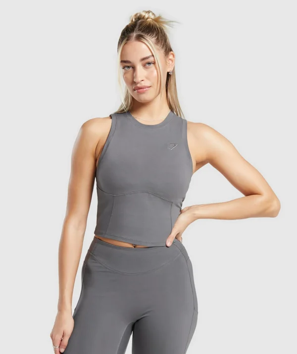 Sale Gymshark Rest Day Cotton Contour Tank BrushedGrey