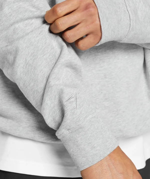 Clearance Gymshark Rest Day Essential Crew LightGreyCoreMarl