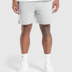 Outlet Gymshark Rest Day Essentials Cargo 7" Shorts LightGreyCoreMarl