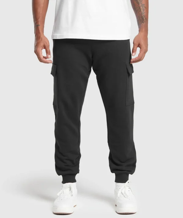 Sale Gymshark Rest Day Essentials Cargo Joggers Black