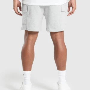 Outlet Gymshark Rest Day Essentials Cargo 7" Shorts LightGreyCoreMarl