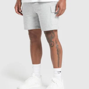 Outlet Gymshark Rest Day Essentials Cargo 7" Shorts LightGreyCoreMarl