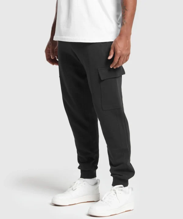 Sale Gymshark Rest Day Essentials Cargo Joggers Black