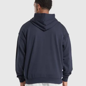 Discount Gymshark Rest Day Essentials Hoodie HeavyBlue