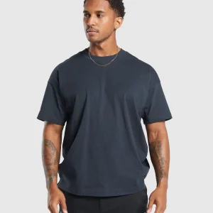 Outlet Gymshark Rest Day Essentials T-shirt HeavyBlue