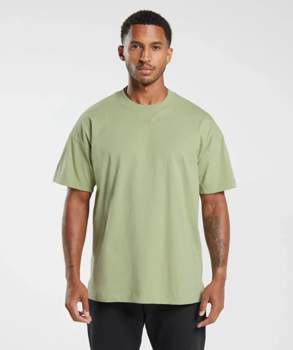 New Gymshark Rest Day Essentials T-Shirt LightSageGreen