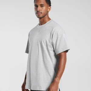 Clearance Gymshark Rest Day Essentials T-Shirt LightGreyCoreMarl