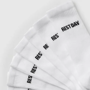 Hot Gymshark Rest Day Graphic Socks 7pk White