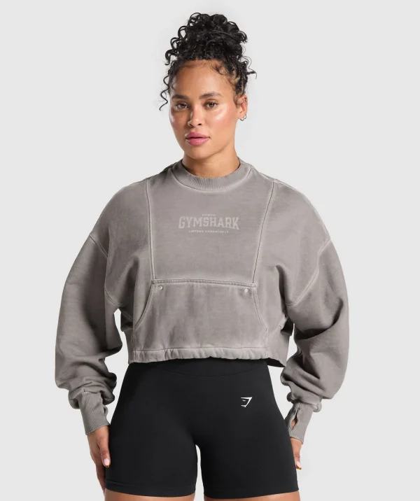 Sale Gymshark Rest Day Heavyweight Sweatshirt MetalGrey/AsphaltGrey