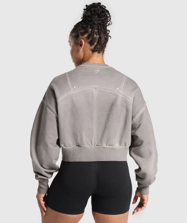 Sale Gymshark Rest Day Heavyweight Sweatshirt MetalGrey/AsphaltGrey