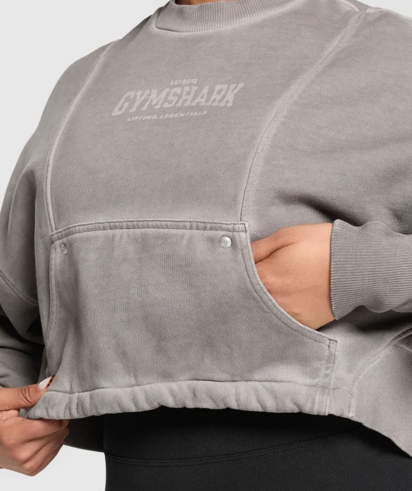 Sale Gymshark Rest Day Heavyweight Sweatshirt MetalGrey/AsphaltGrey